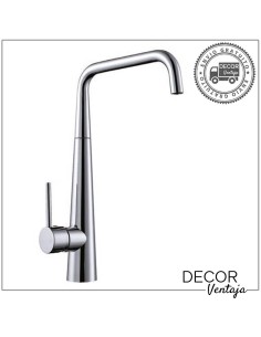 Grifo monomando de fregadero cromo. Modelo Cónico tubo recto.