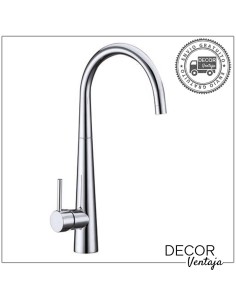 Grifo monomando de fregadero cromo. Modelo Cónico cisne.