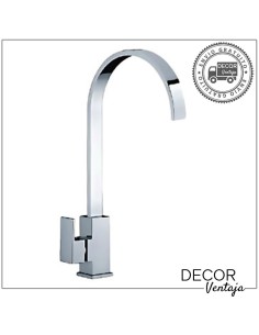 Grifo monomando de fregadero cromo. Modelo Cónico cisne.