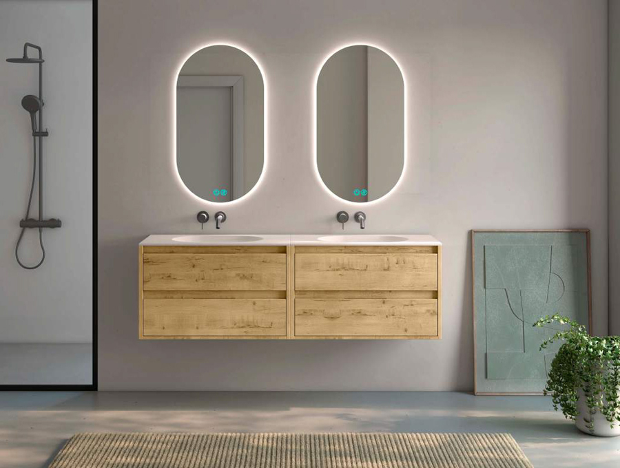 Ambiente de baño moderno y renovado