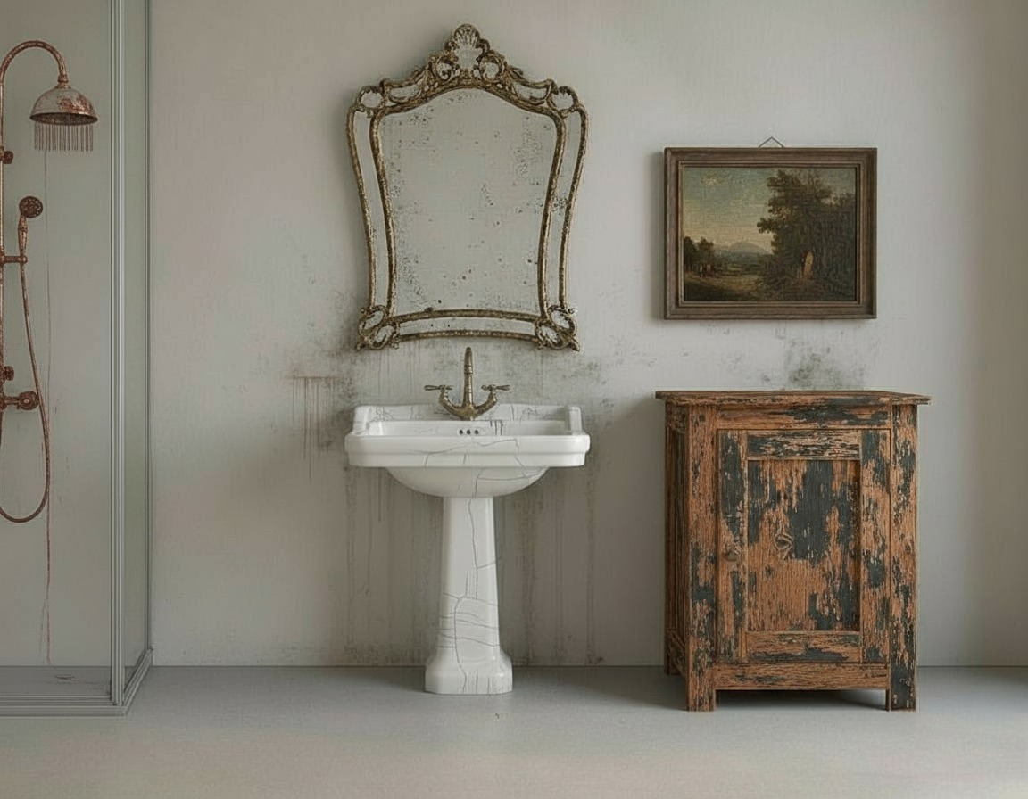 Ambiente de baño antiguo